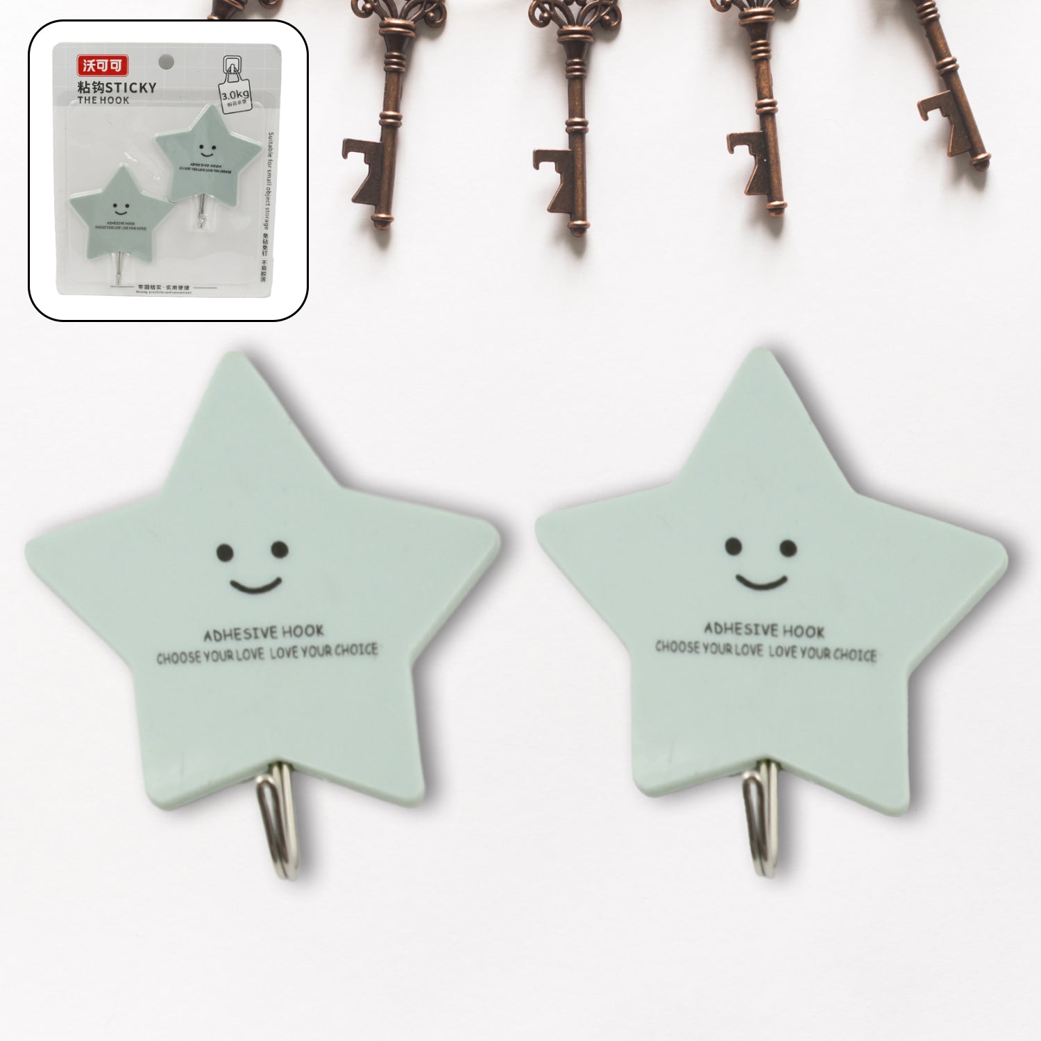 Multipurpose Strong Self-Adhesive Hooks – Heavy Plastic Wall Hooks for Home & Office