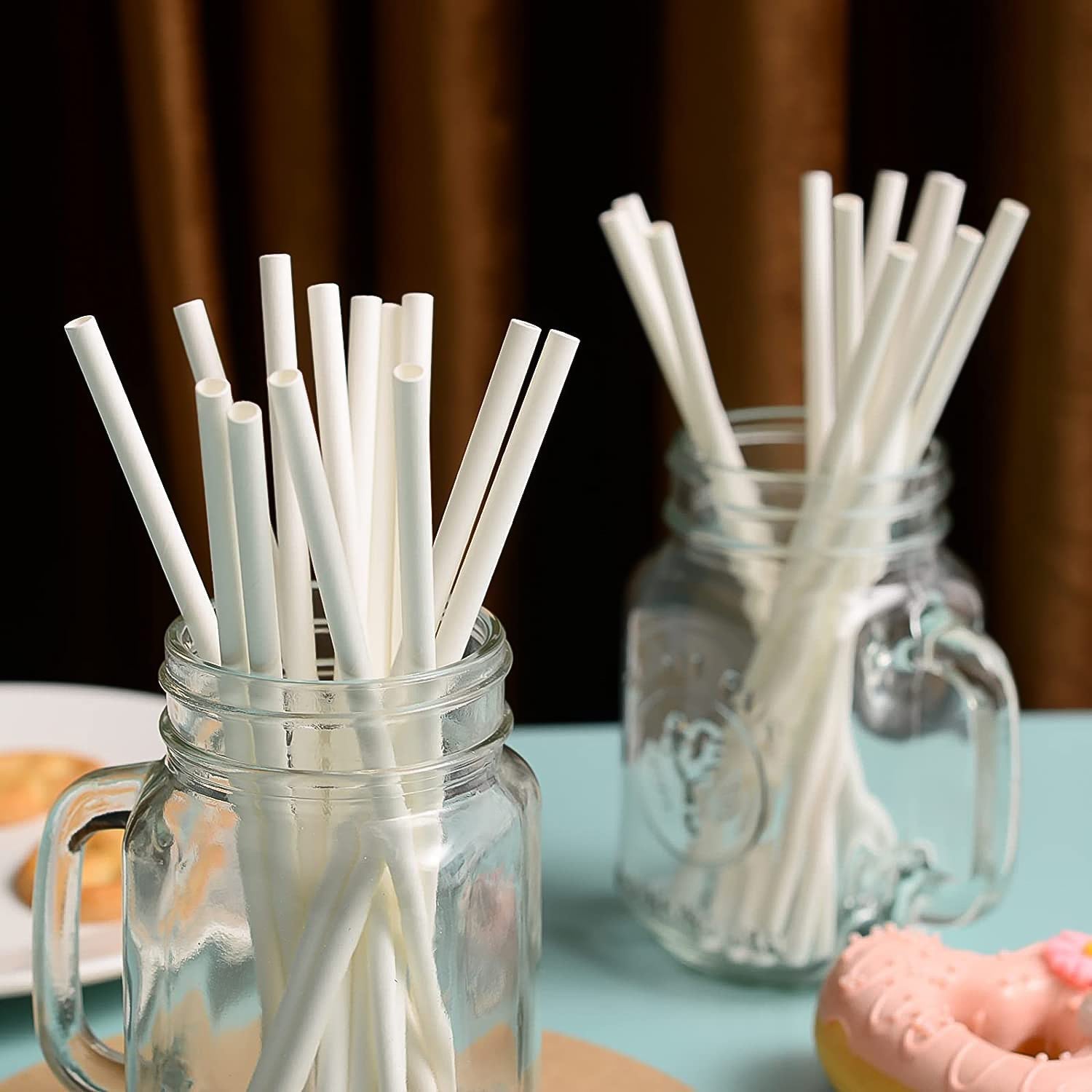 Paper Straw – Plain 6 mm Diameter, 200 mm Length, 50 Pcs Pack