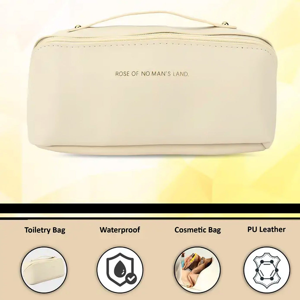 Travel Makeup & Toiletry Organizer Pouch with Zipper & Handle (1 Pc / Mix Color)