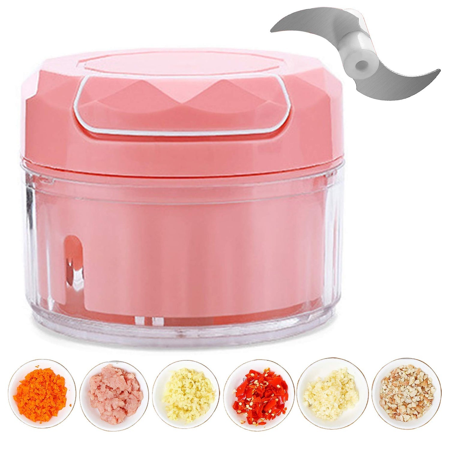 Manual Mini Food Processor Vegetable Chopper Hand Pull String Onion Chopper (1 Pc)