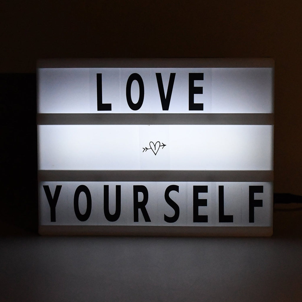 Black Mini A6 Magnetic Cinematic Light Box with 82 Characters and 10 Emojis (1 Set)