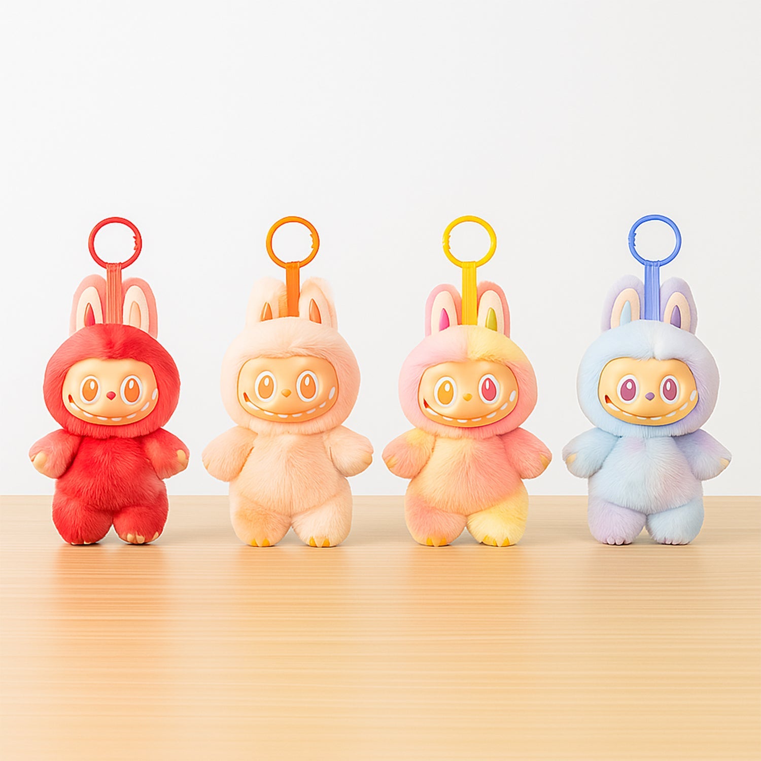 Plush Toy Cartoon Keychain with Hook Assorted Colorful Animal Design  1 Pc