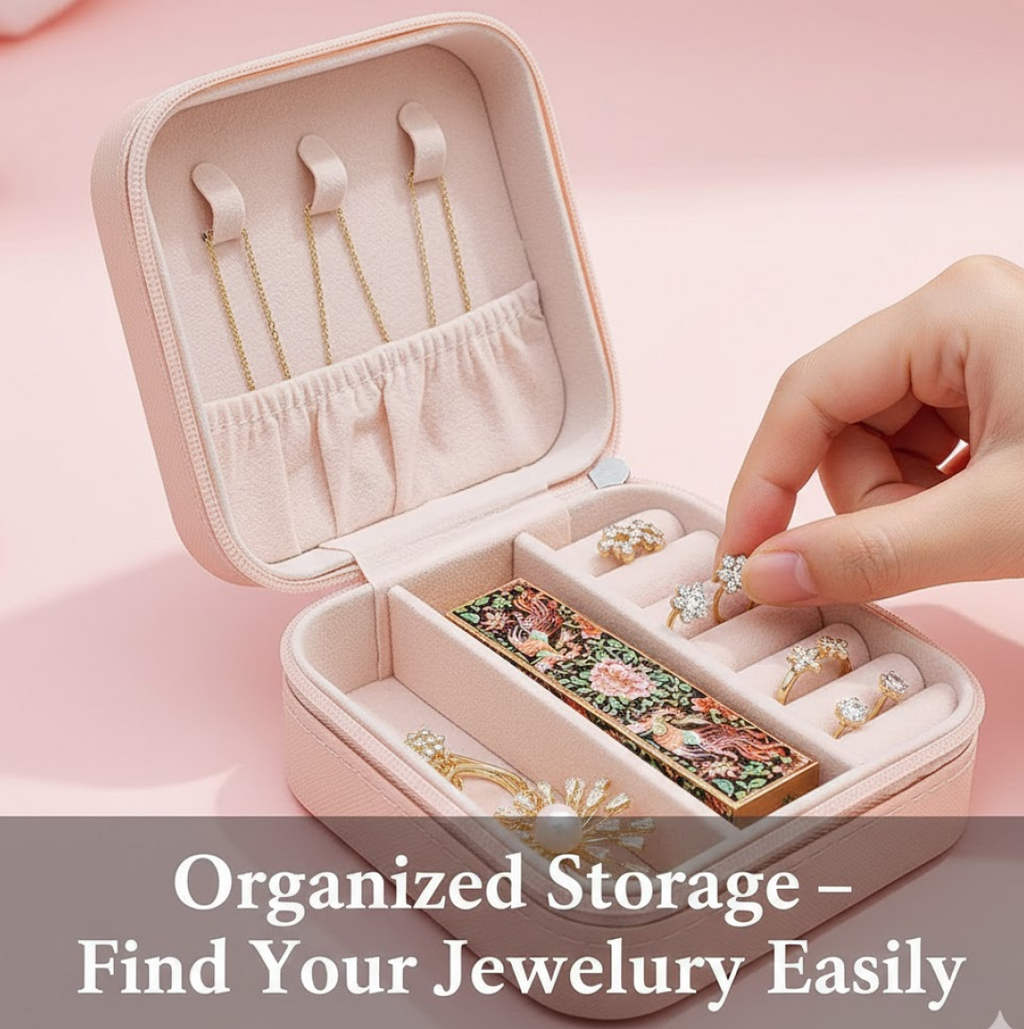 Mini PU Leather jewellery Box for Travel & Storage