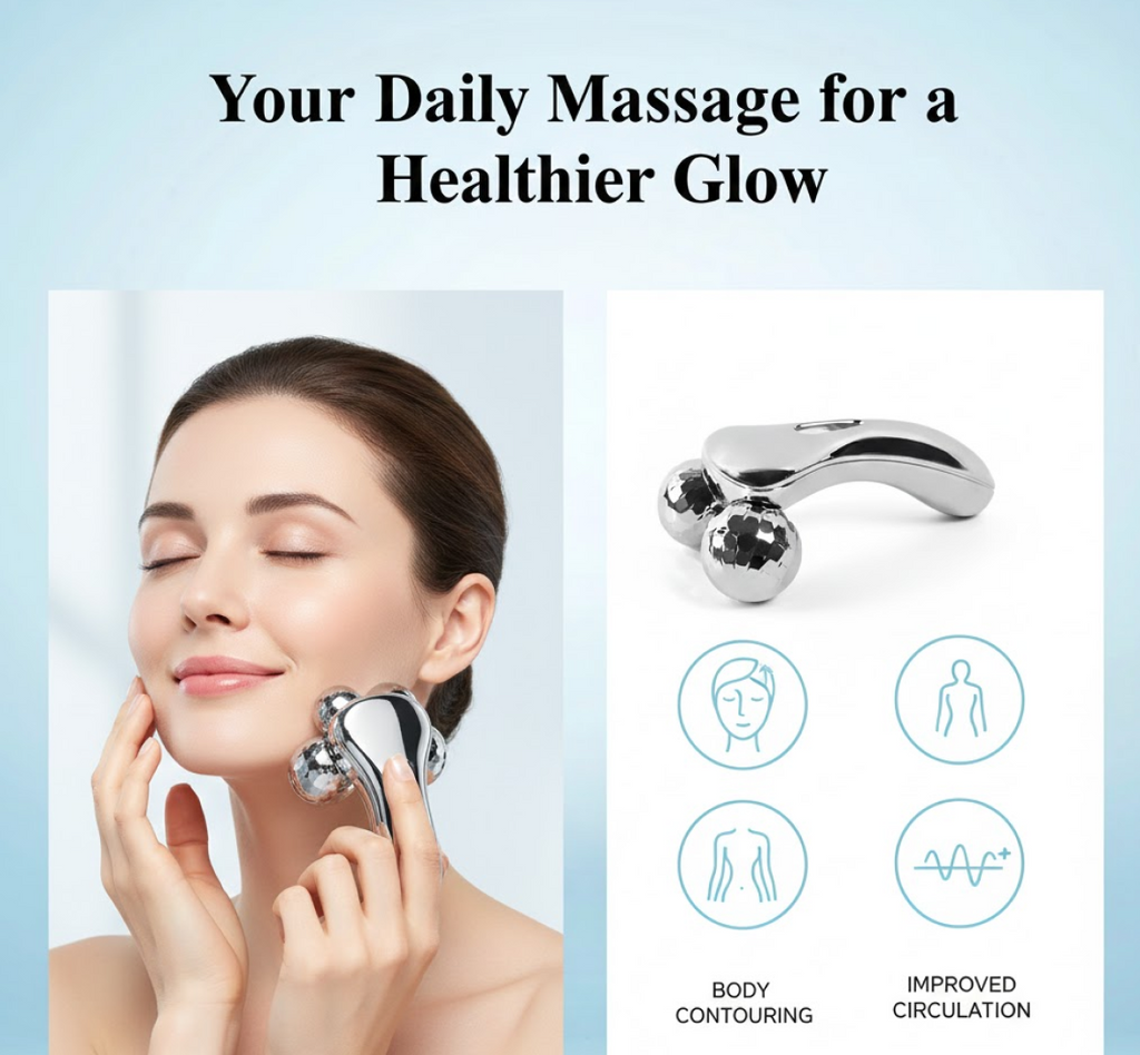 Handheld 3D Roller Face and Body Massager